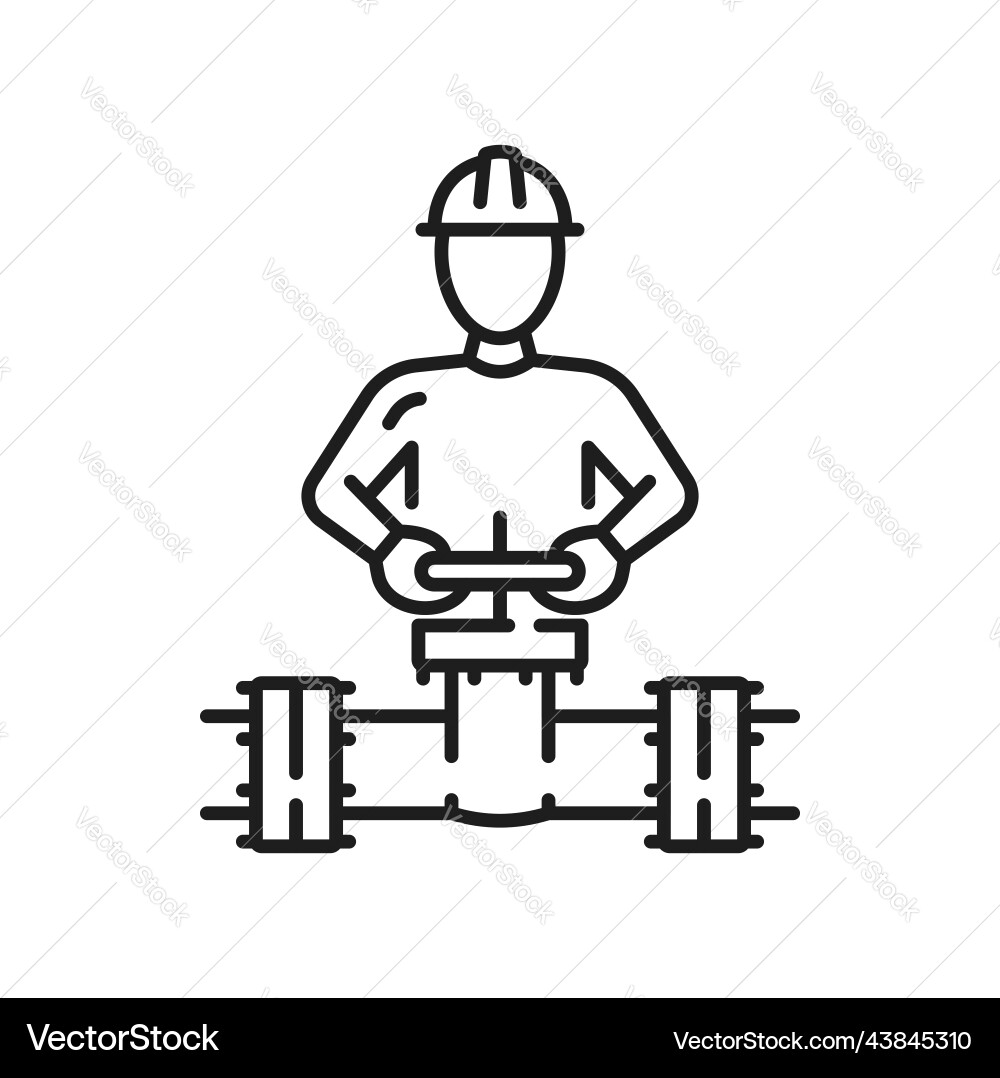 Pipeline and plumber engineer fixing gauge valve Pipeline and plumber engineer fixing gauge valve vector image