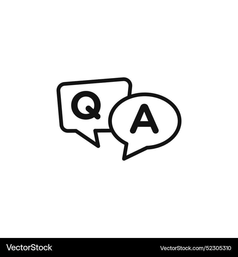 Questions and answers icon outline collection Questions and answers icon outline collection Vector Image