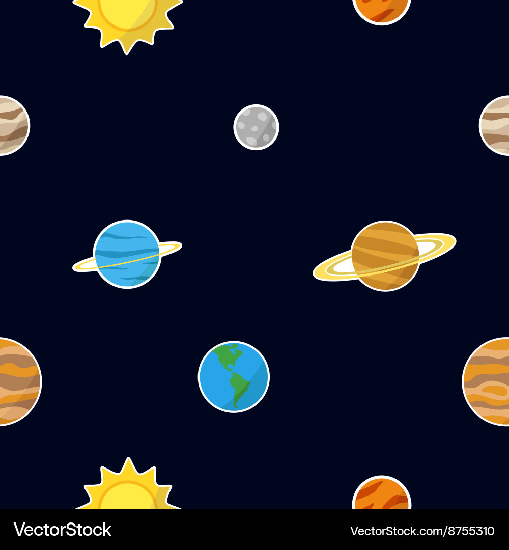Seamless pattern with planets Vector Image