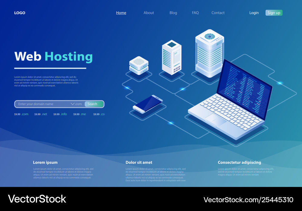 Server Hosting & Big Data Flow vector image