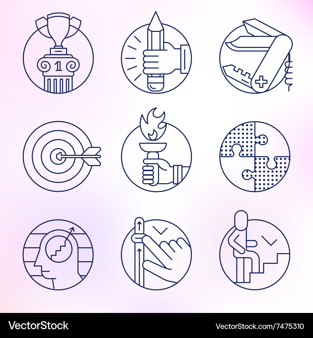 Set of icons in modern linear style Vector Image