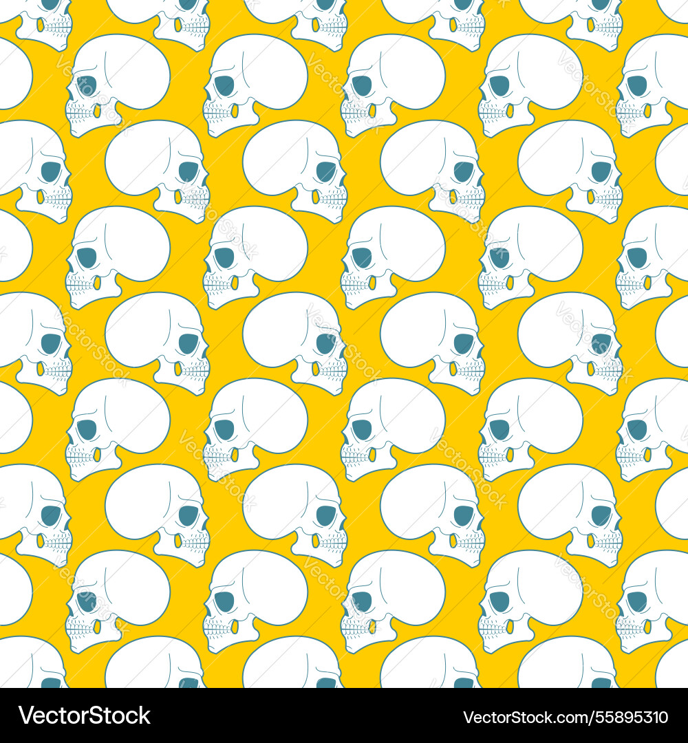 Skull pattern seamless skeleton head background Skull pattern seamless skeleton head background vector image