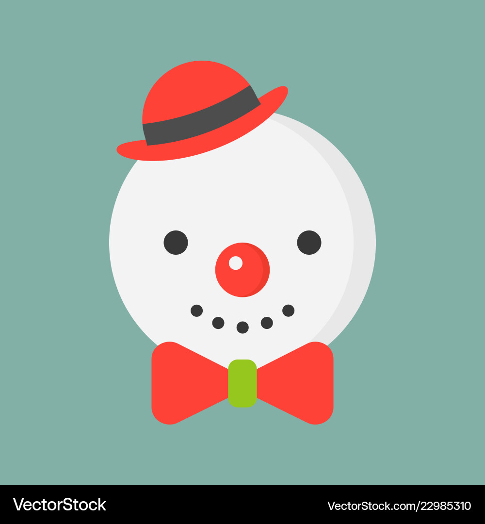 Snowman icon in flat design for use as material Vector Image