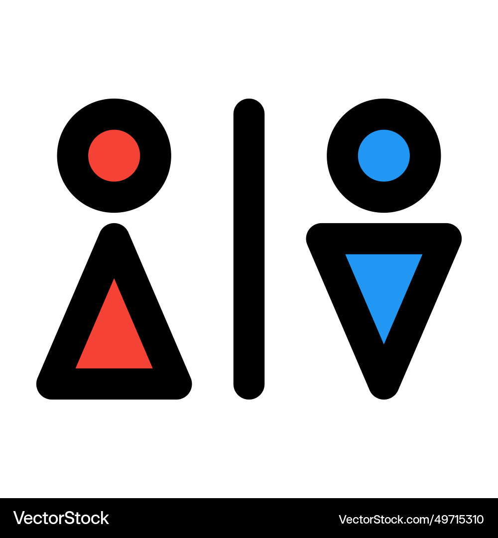 Symbol directing users to the restrooms Vector Image