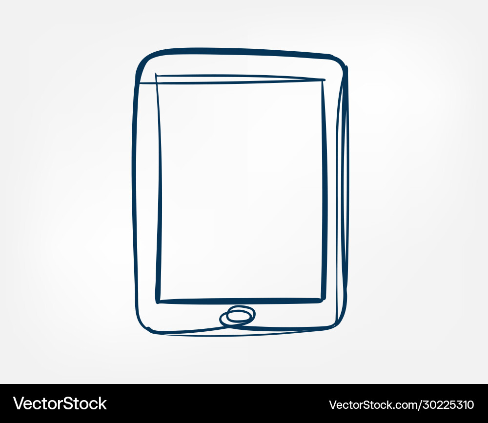 Tablet device one line isolated design element vector image