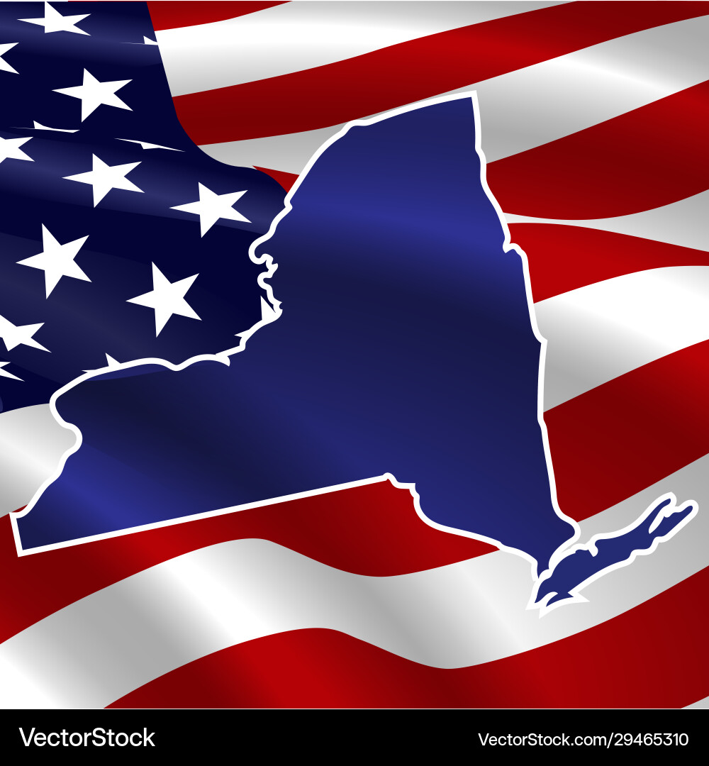United states new york on usa flag United states new york on usa flag vector image