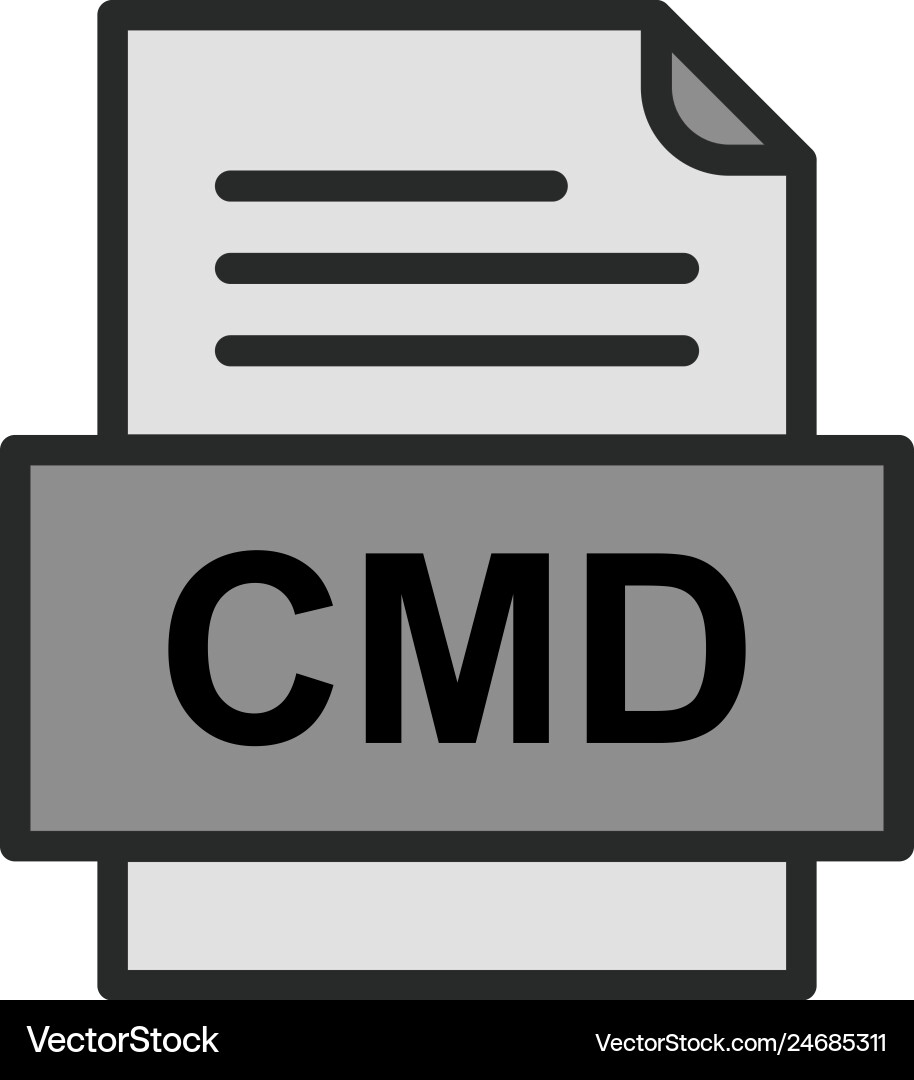 Cmd file document icon Vector Image