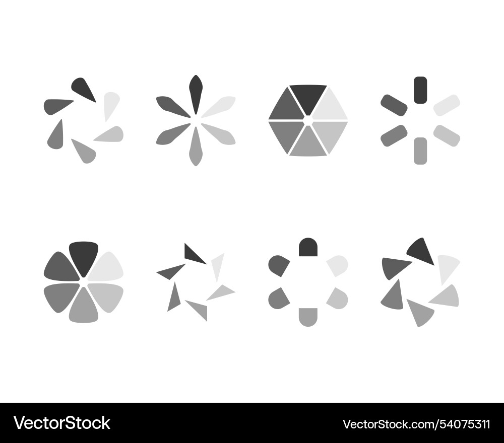 Collection loading bar status icon set of loaded Collection loading bar status icon set of loaded Vector Image