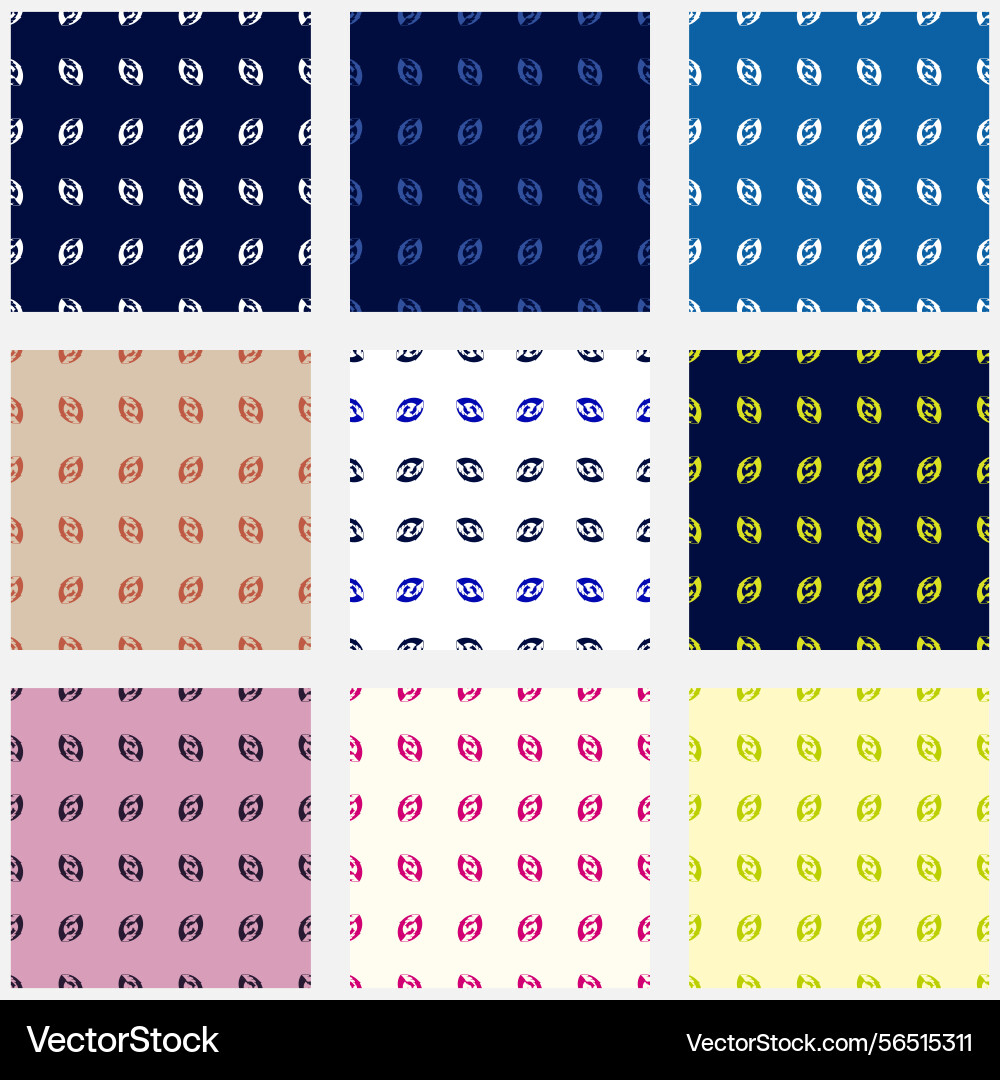 Collection of seamless pattern with abstract nut vector image