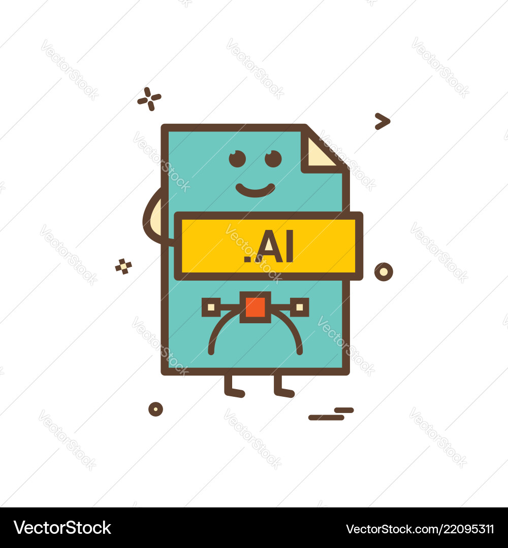 Computer ai Datei Format Typ Icon Design vektorbild