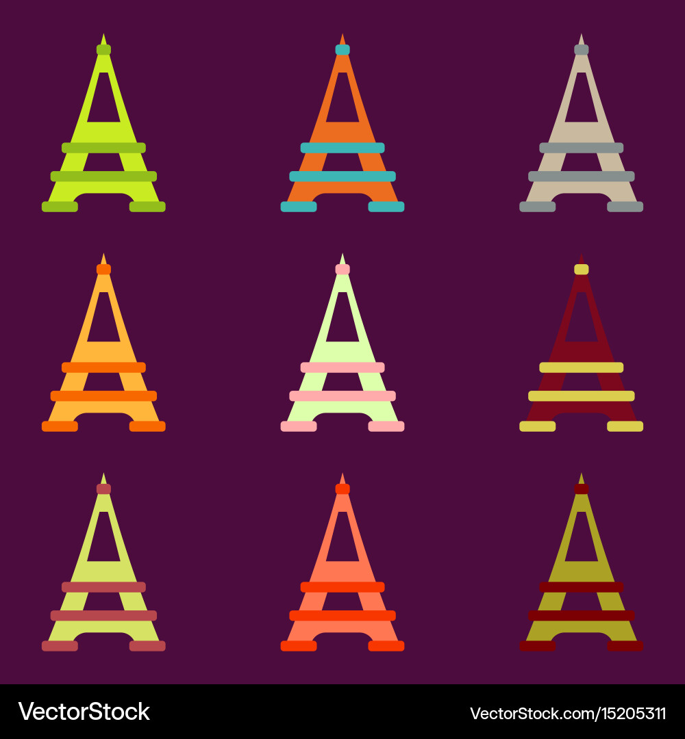 Eiffel tower set Vector Image