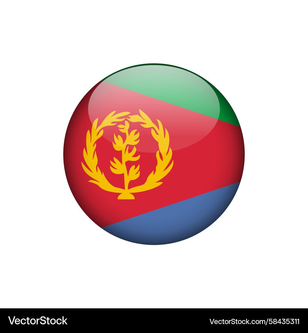 Eritrea Flag Button Vector Image