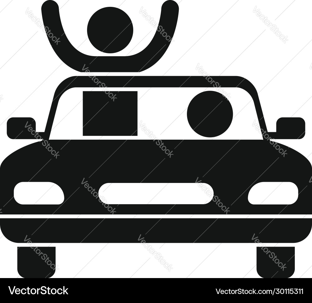 Famous actor in cabriolet icon simple style Famous actor in cabriolet icon simple style vector image