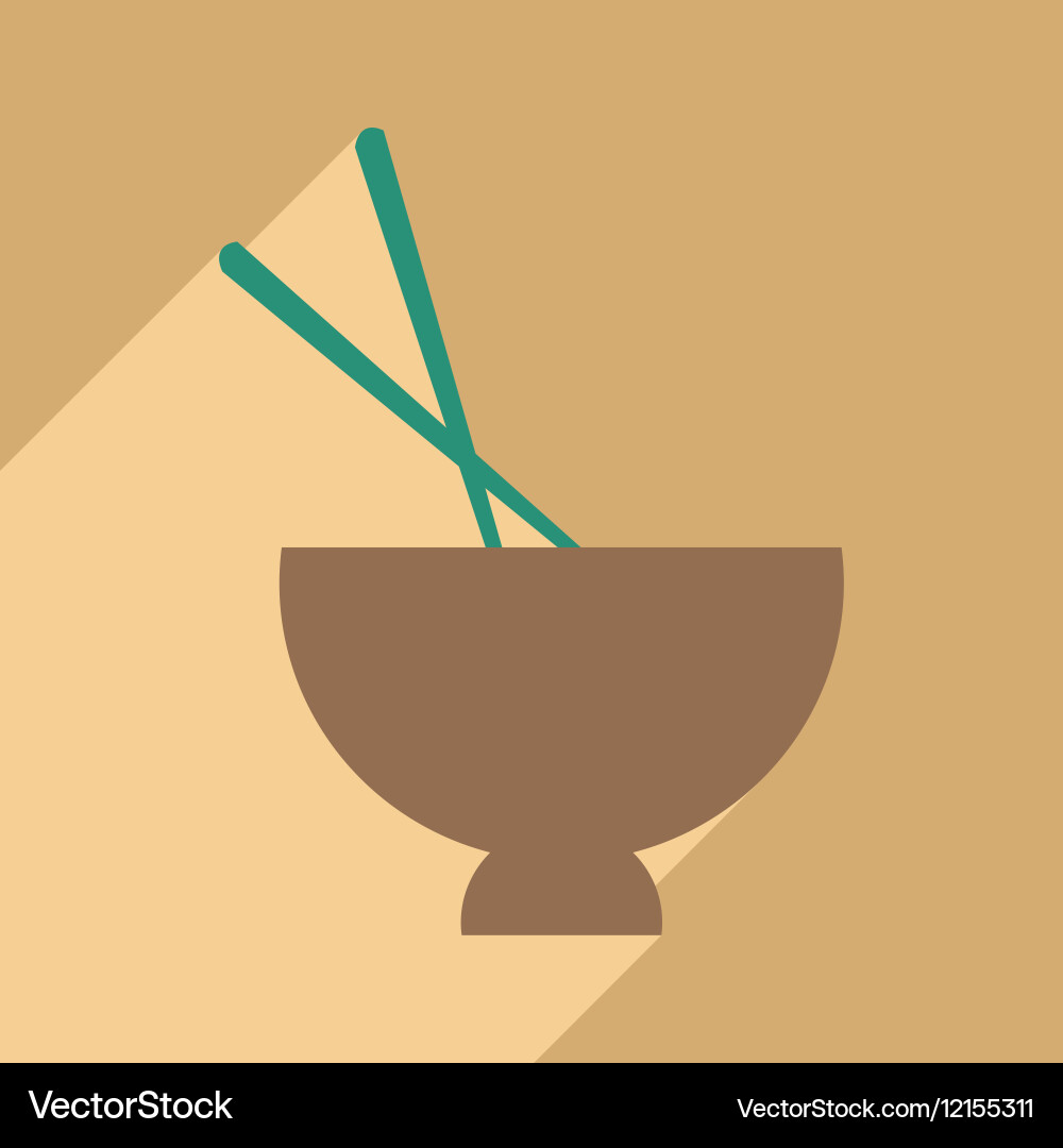 Flat with shadow icon and mobile application soup Vector Image