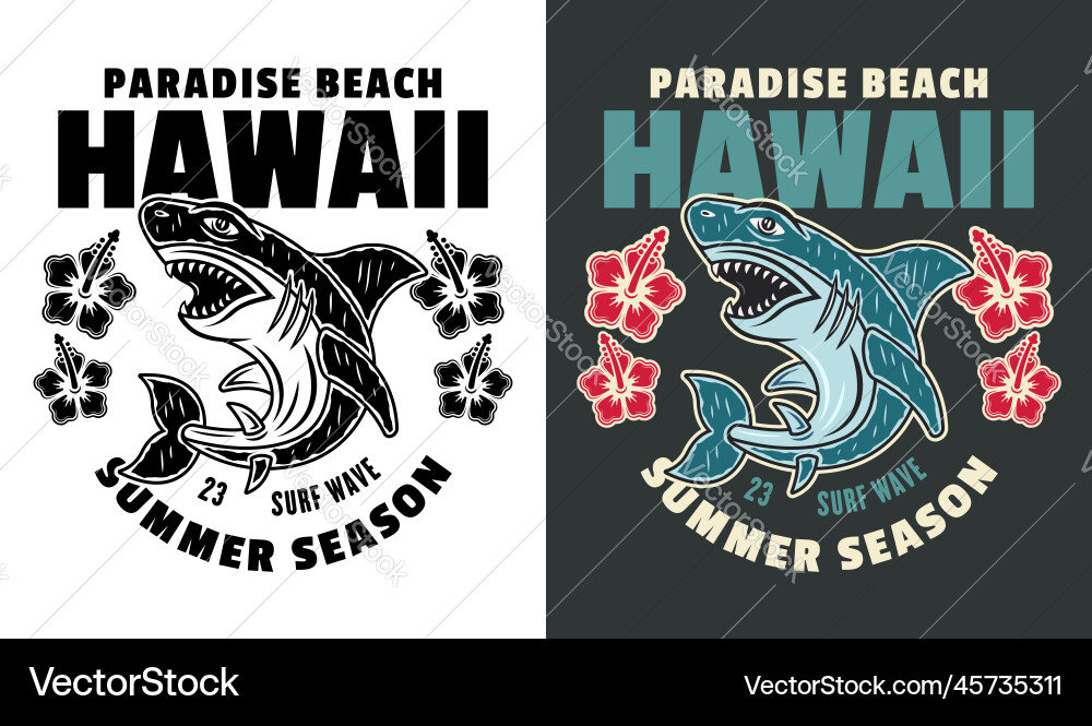 Hawaii surfing paradise beach vintage Hawaii surfing paradise beach vintage vector image