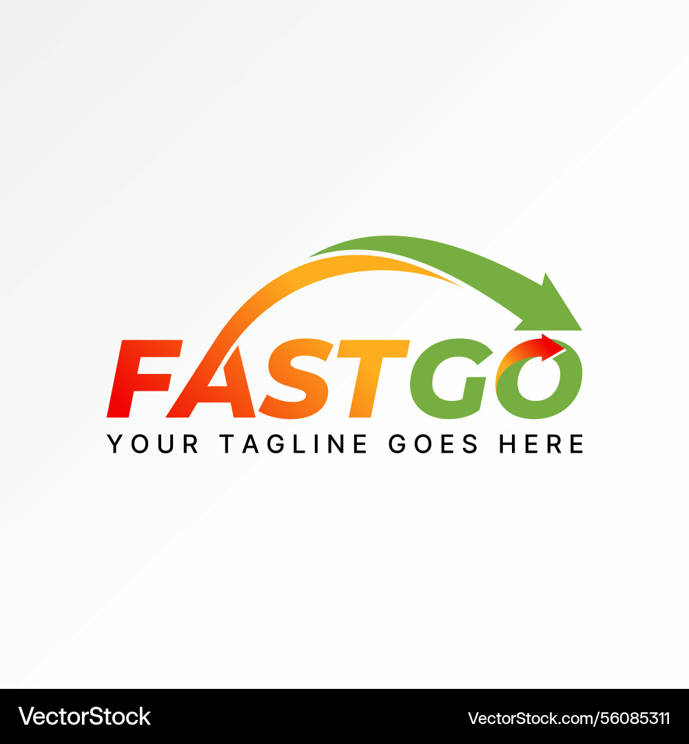 Initial o font arrow swoosh fast go technology vector image