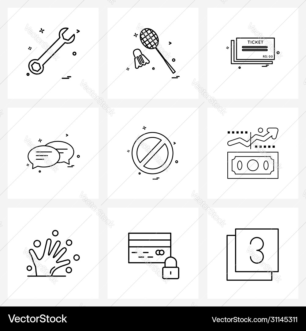 Isolated symbols set 9 simple line icons Vector Image