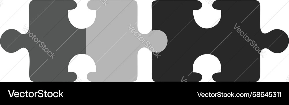 Linked Puzzle Pieces - Logic Flow Vector Image