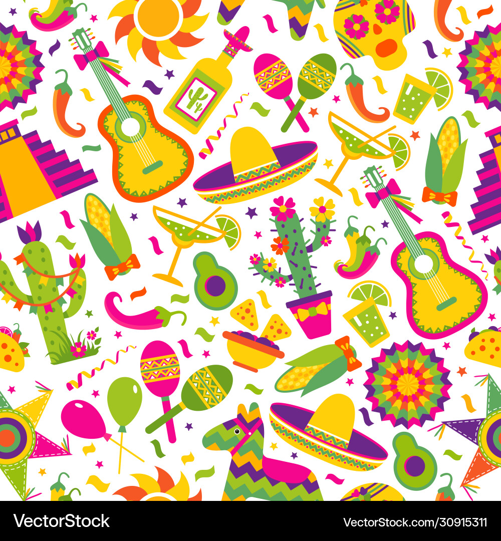Mexican Fiesta Pattern Vector Image
