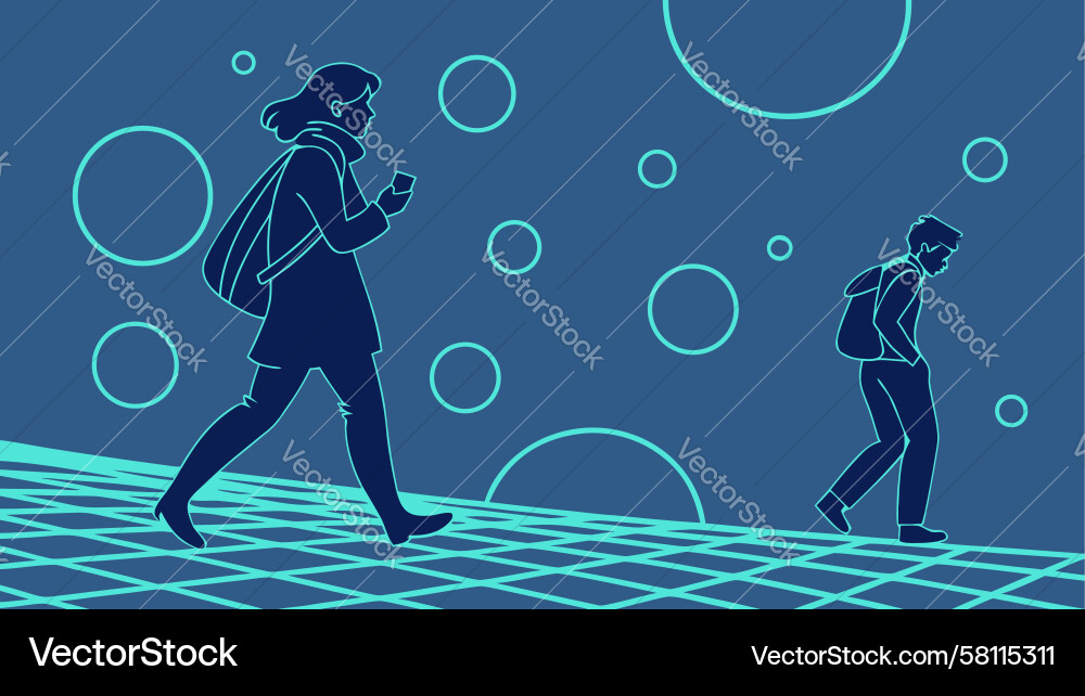 Mobile Connection Interaction Vector Image