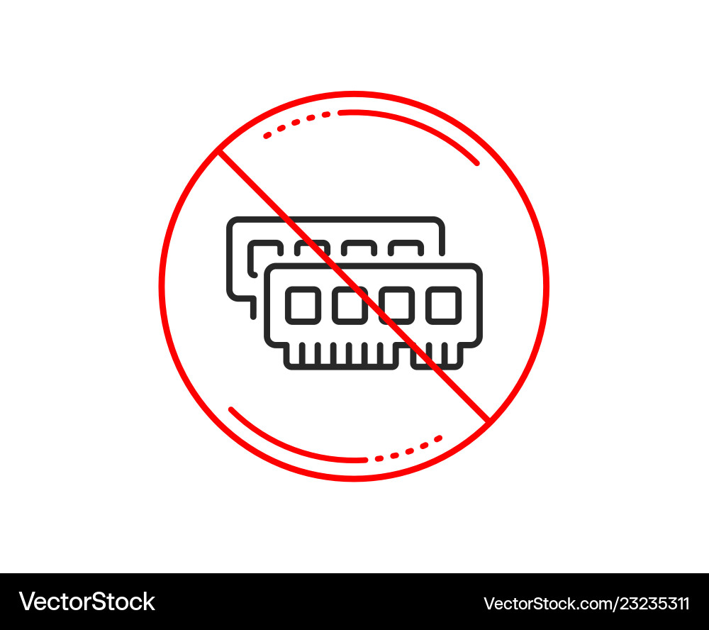 Ram Line Icon Computer zufälligen Zugriff Speicher vektorbild