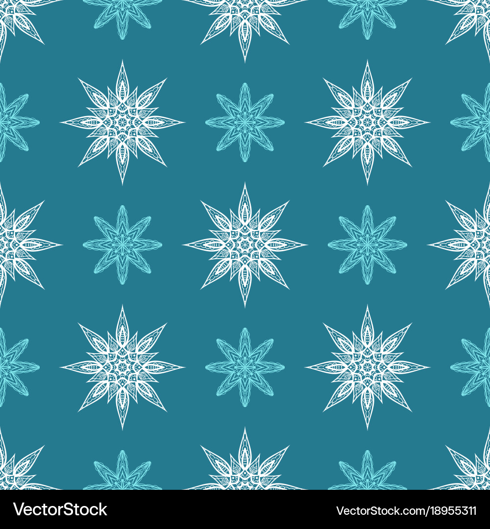 Seamless pattern with snowflake Vector Image