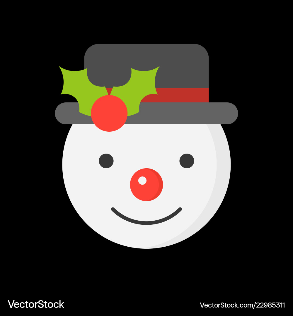 Snowman icon in flat design for use as material vector image