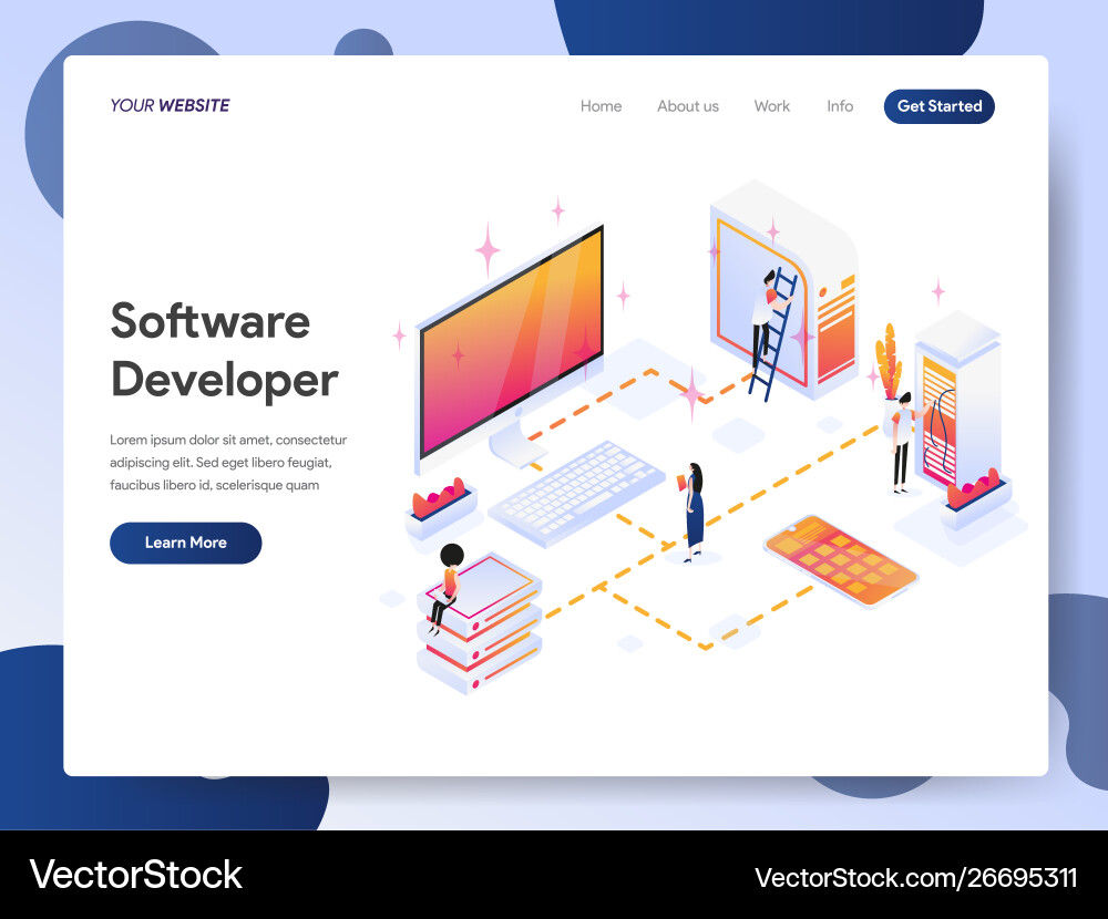 Software Developer Isometric Concept vector image