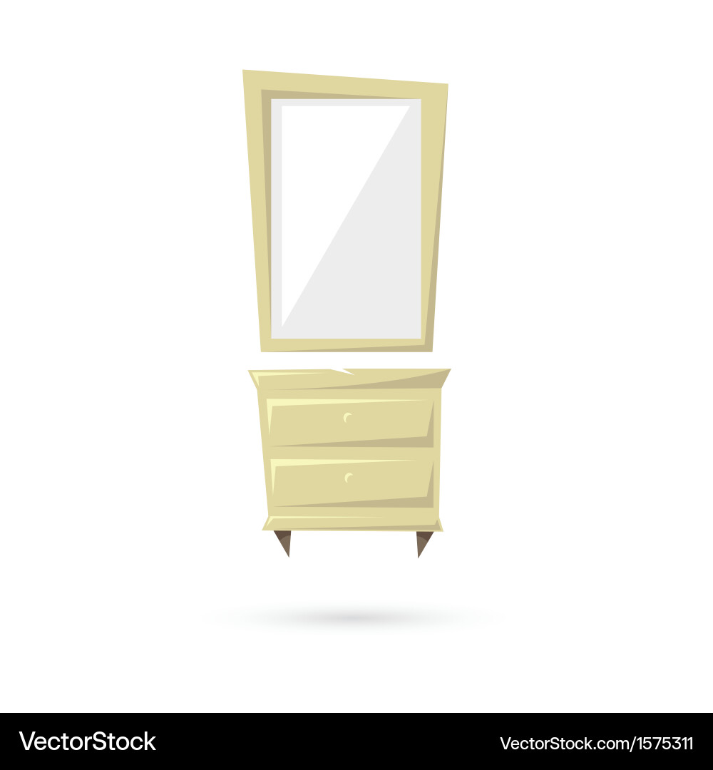 Stylish Commode and Mirror Vector Image