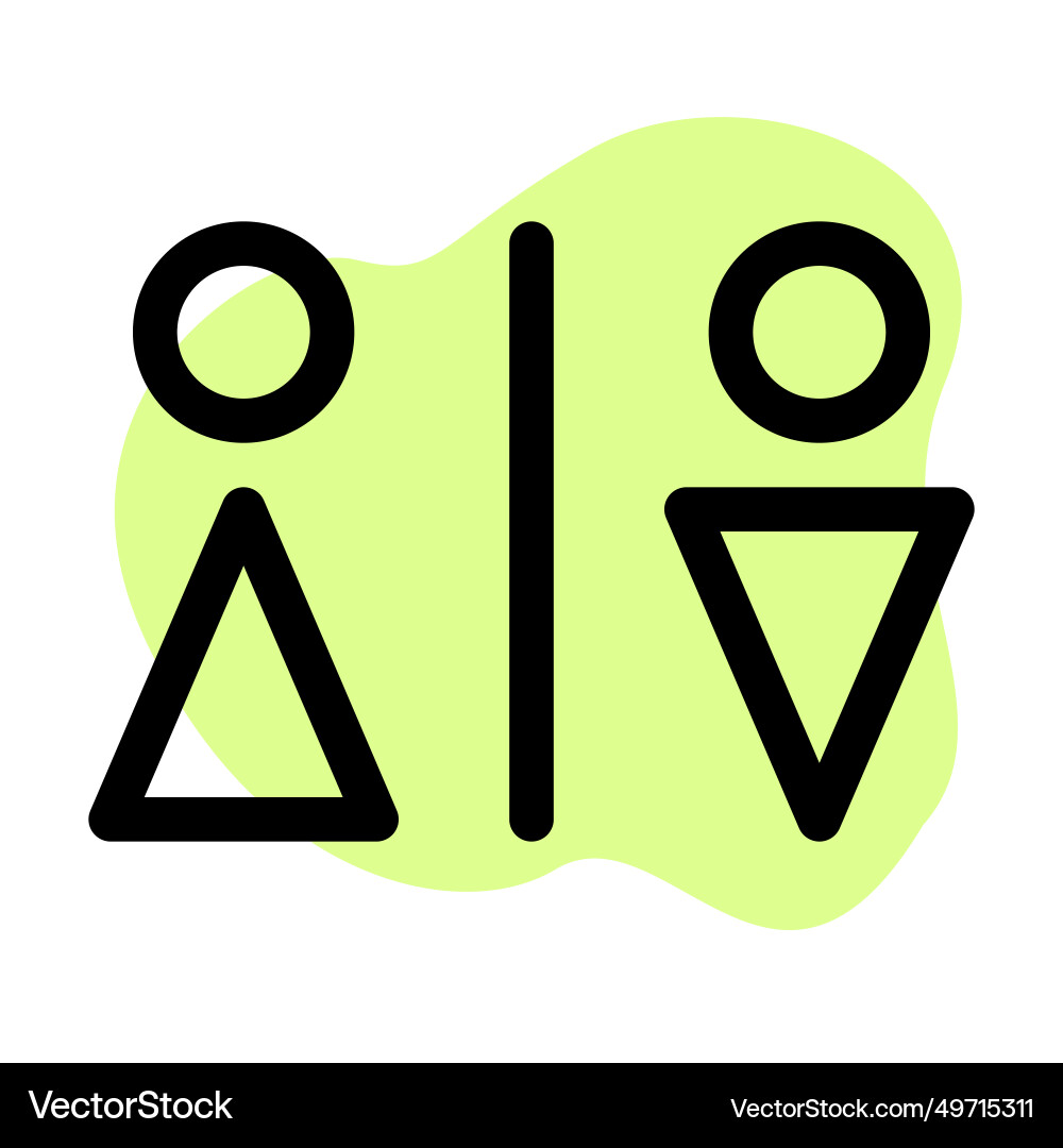 Symbol directing users to the restrooms Vector Image