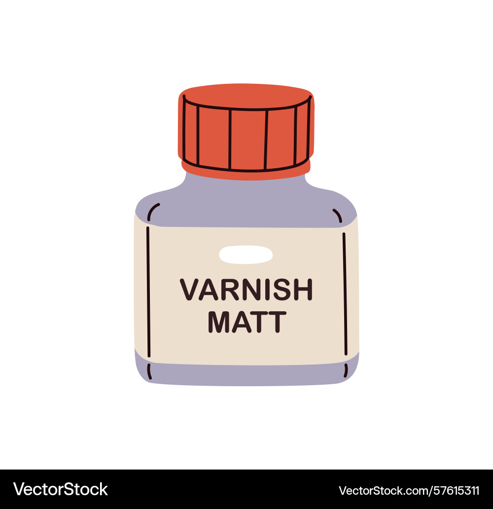 Varnish matt bottle closed container jar vector image