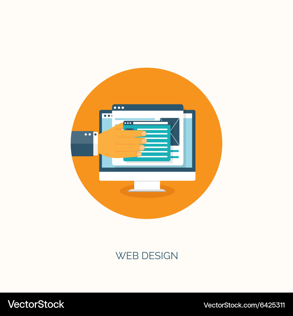 Web design flat computing Vector Image