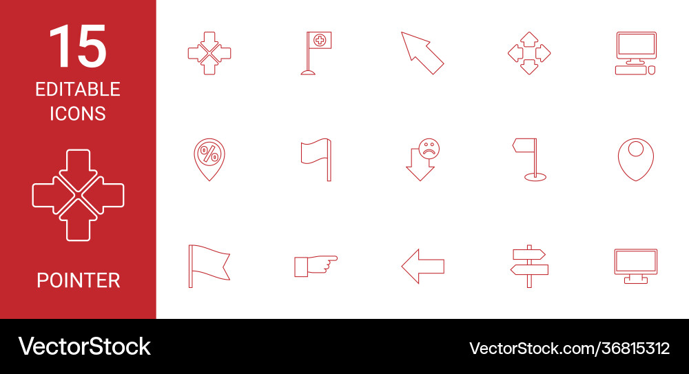 15 pointer icons Vector Image