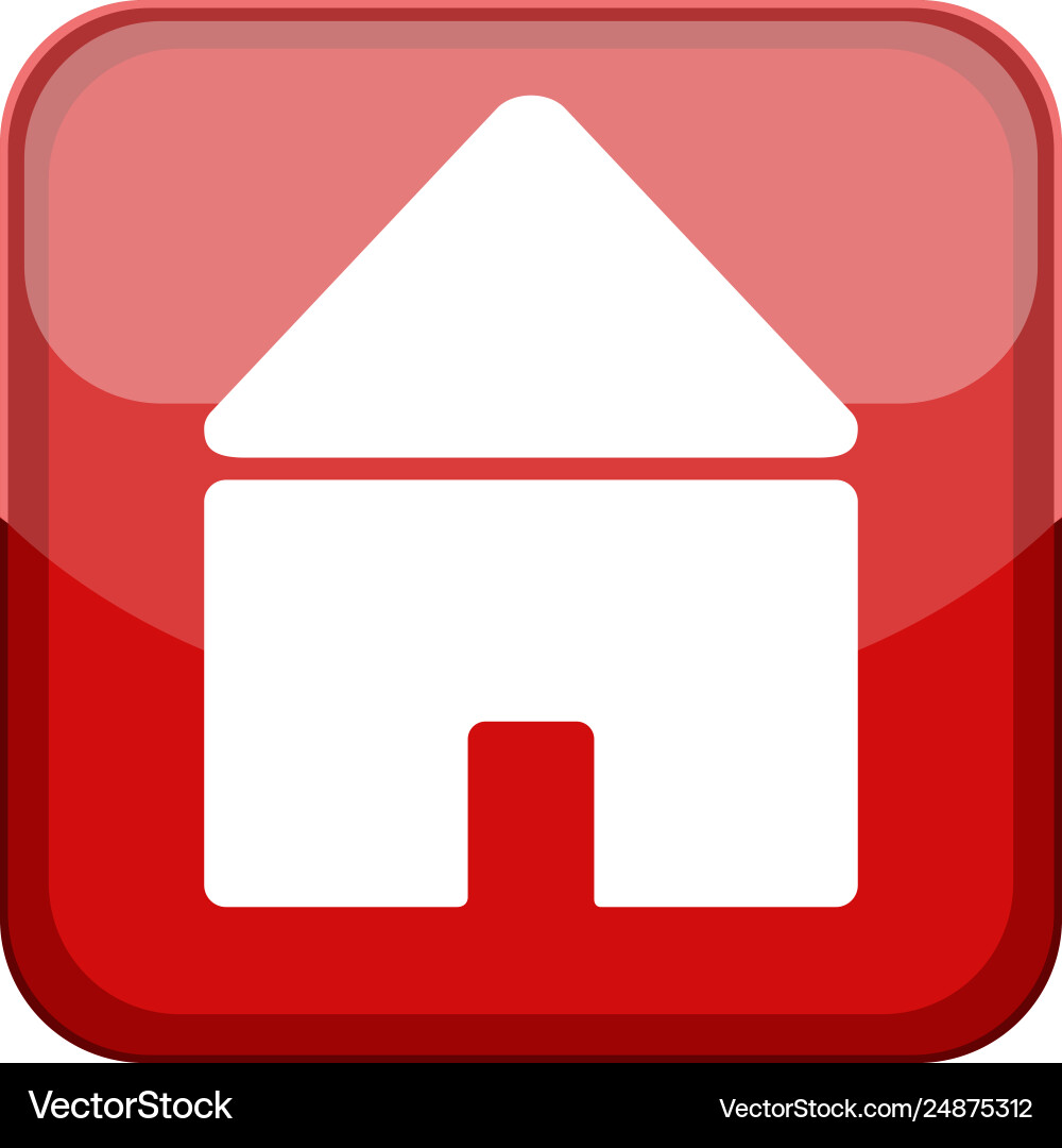 3d app button with a house icon Vector Image