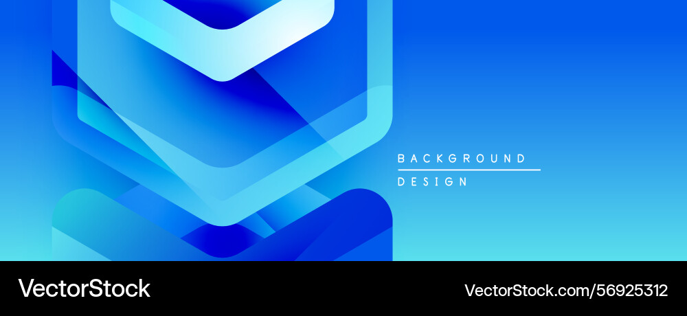 Abstract blue shapes overlap creating dynamic vector image