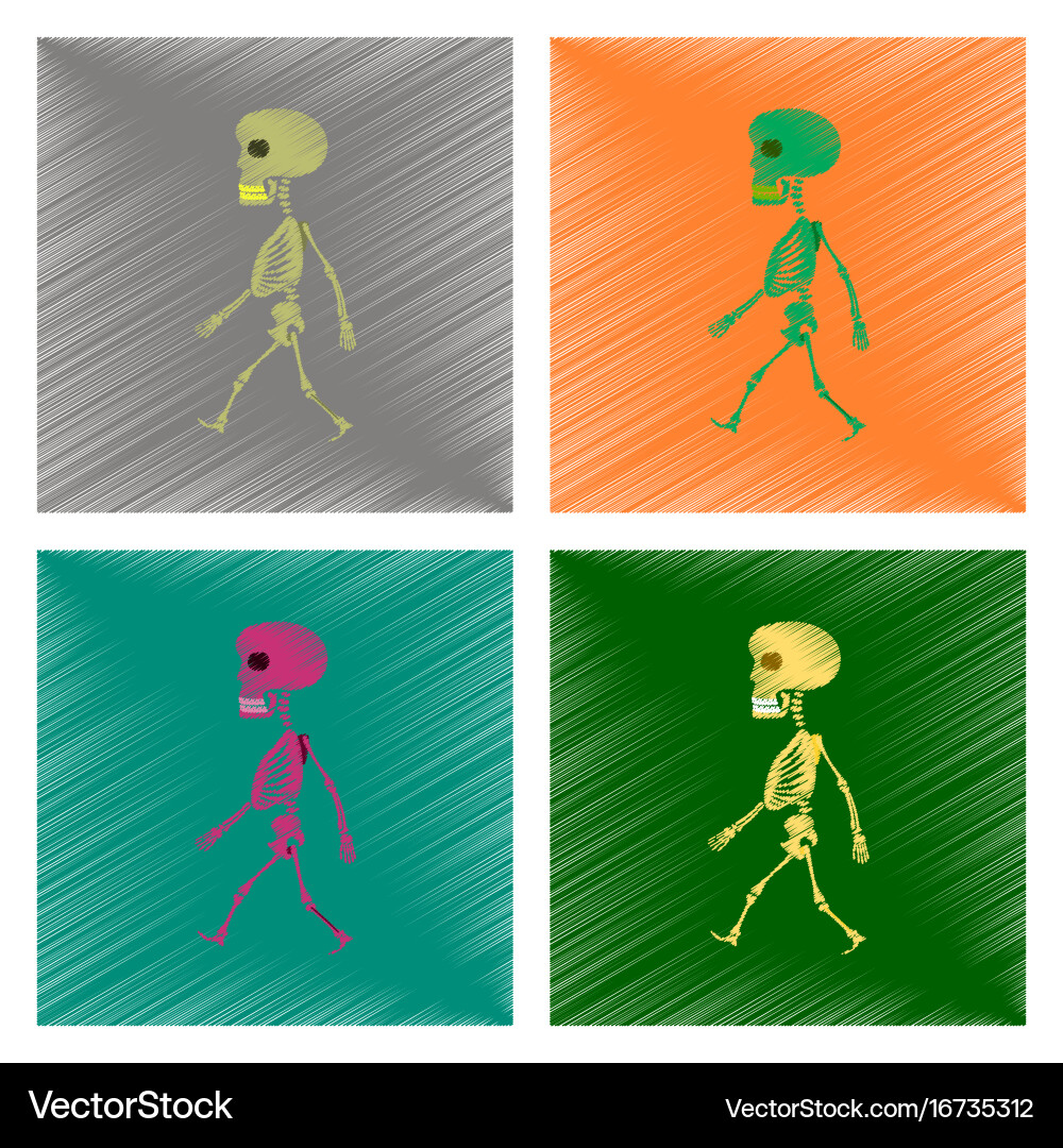 Assembly flat shading style icon skeleton Vector Image