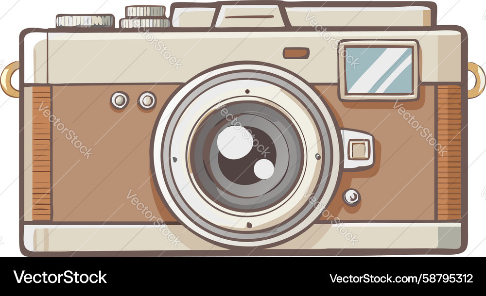 Classic rangefinder camera design generative ai Vector Image