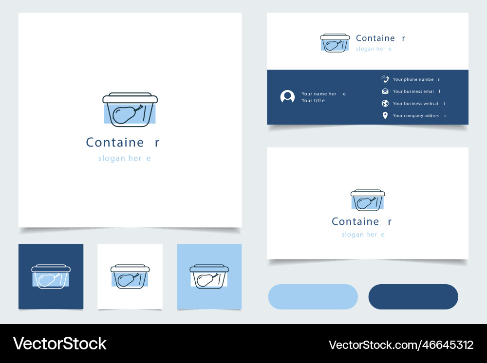 Container logo design with editable slogan Vector Image