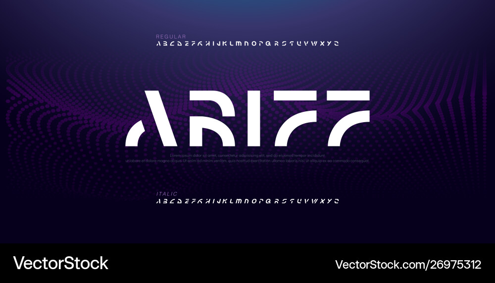 Dynamic Modern Font - Abstract Typeface vector image