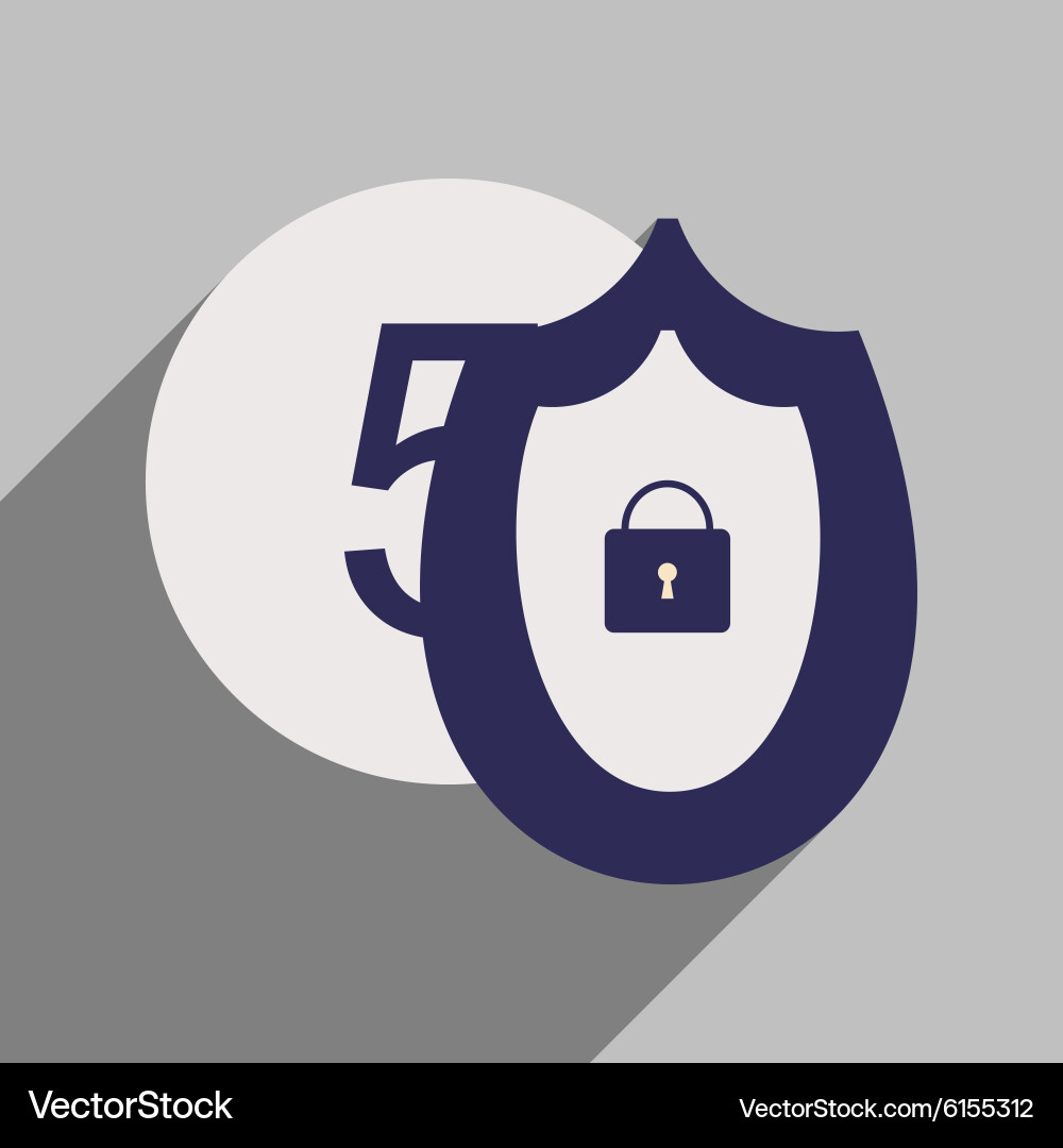 Flat with shadow icon coin and shield vector image