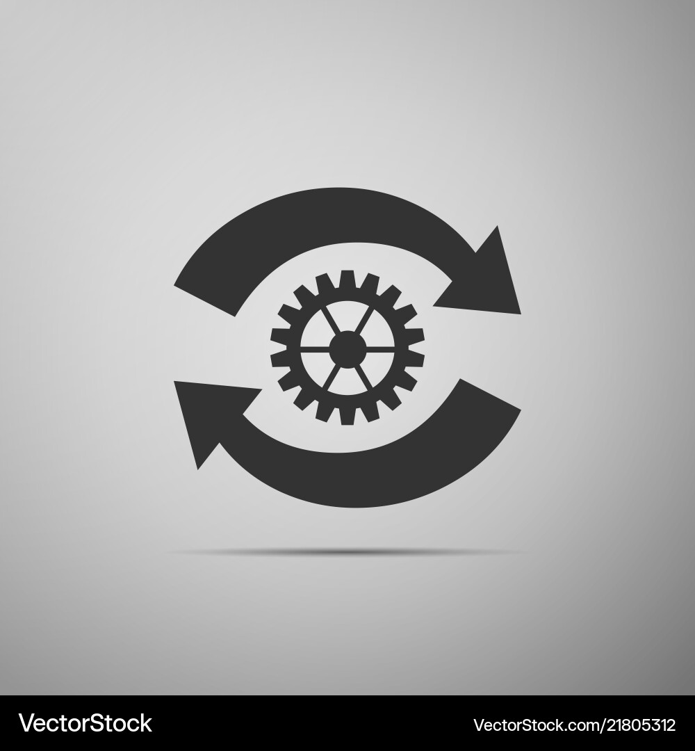 Gear and arrows as workflow concept reload Gear and arrows as workflow concept reload vector image