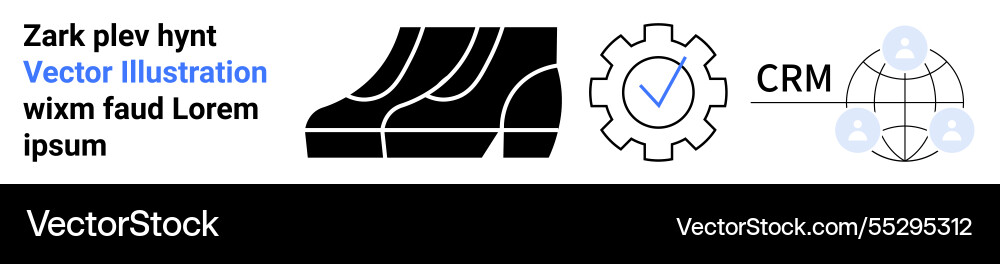 Gear with checkmark crm network and abstract Gear with checkmark crm network and abstract Vector Image