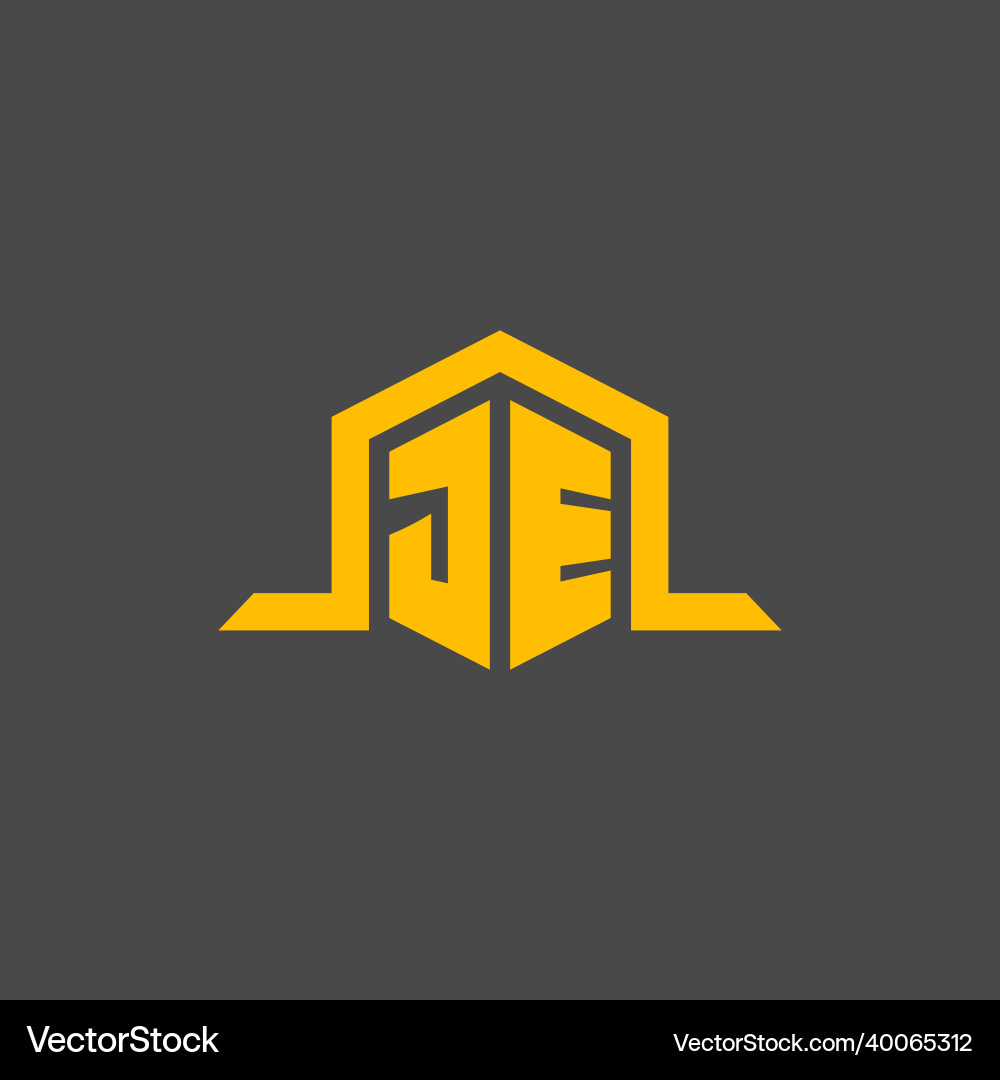 Je monogram initial logo with hexagon style design Je monogram initial logo with hexagon style design vector image