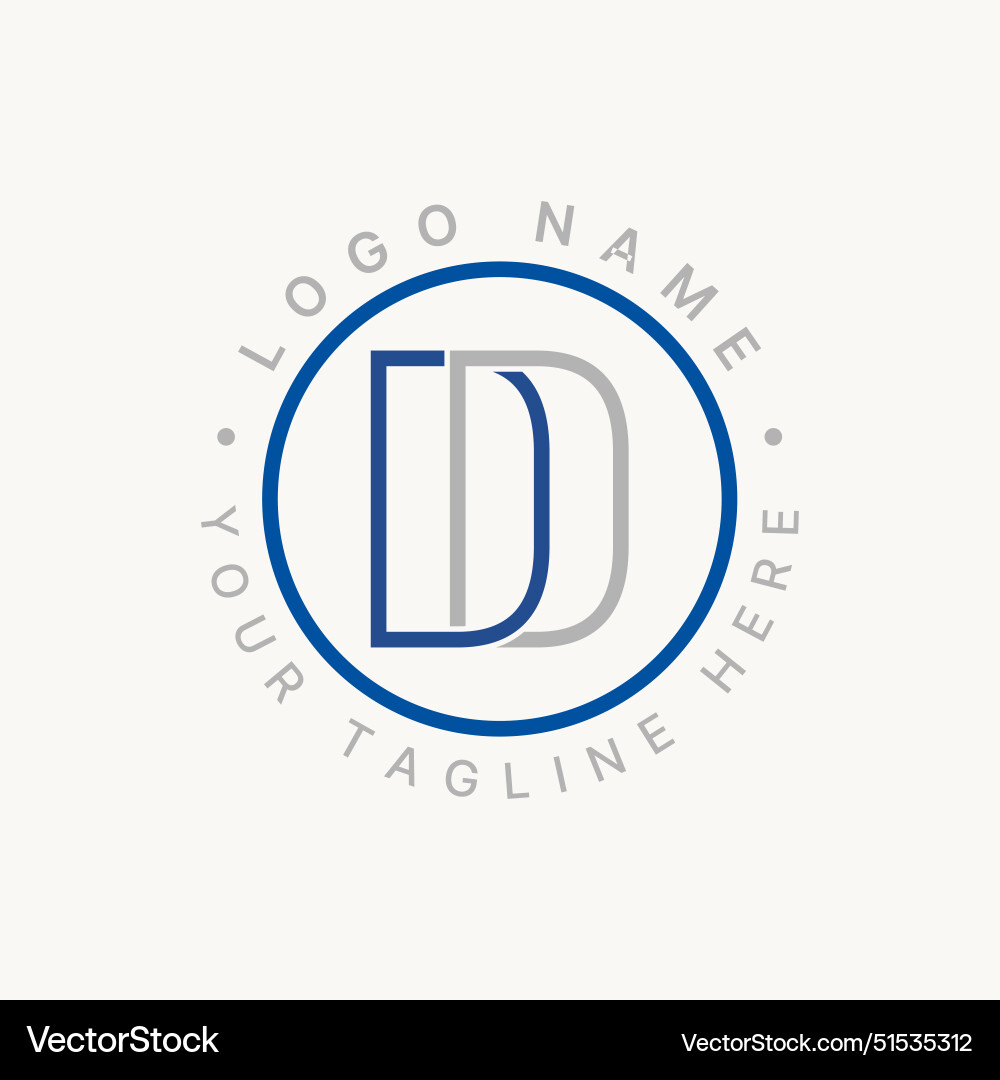 Letter initial d or dd line out font parallel Letter initial d or dd line out font parallel vector image