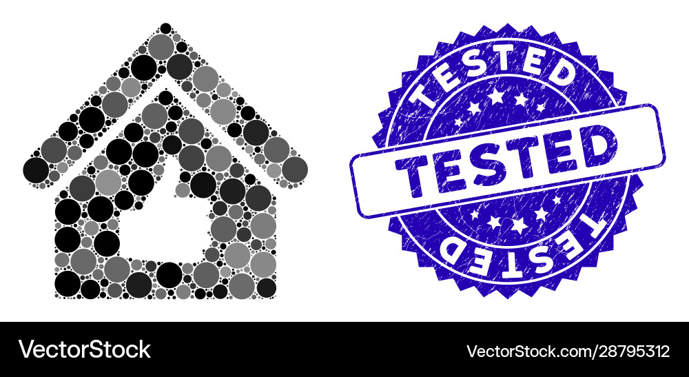 Mosaic thumb up building icon with scratched Mosaic thumb up building icon with scratched Vector Image