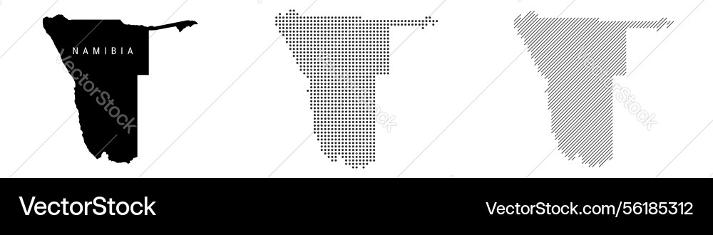 Namibia silhouette map and two patterns of dots Vector Image