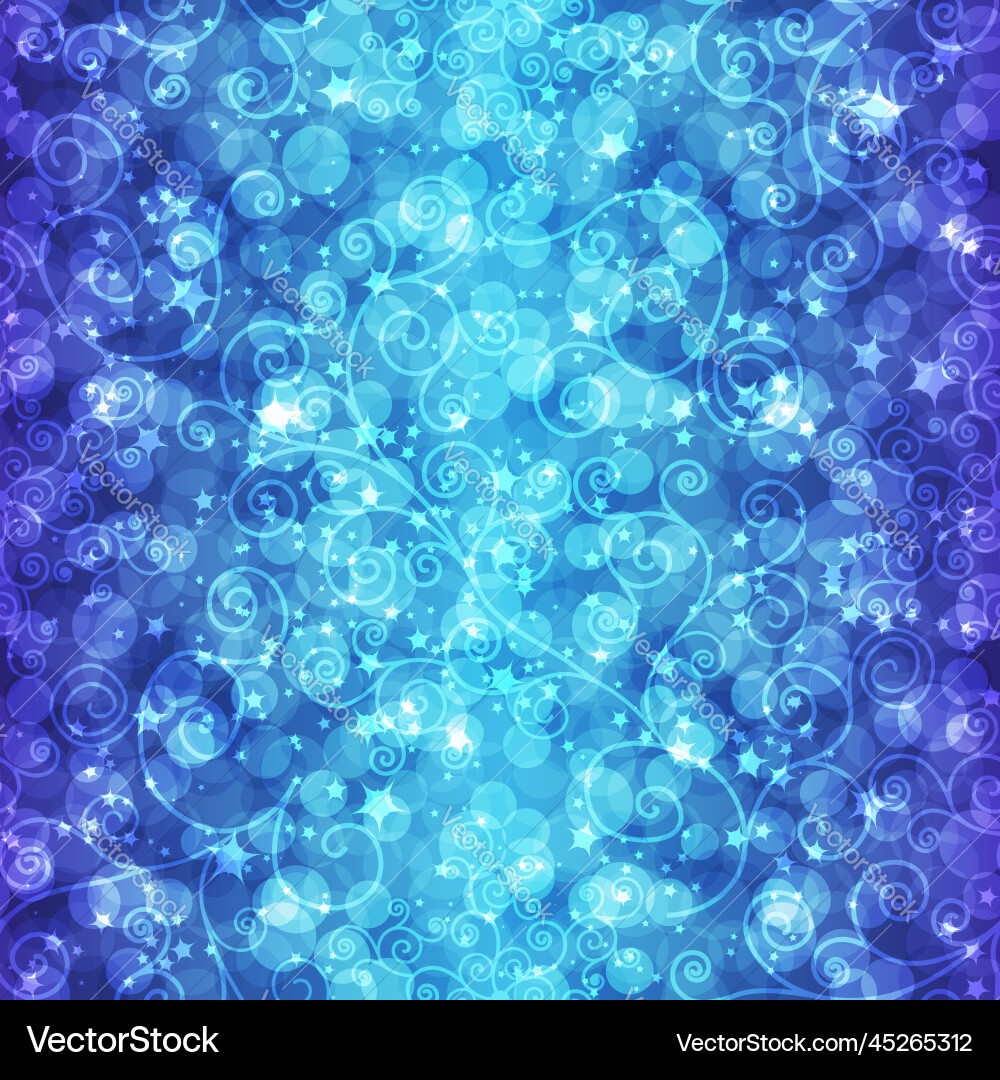 Seamless pattern with curls and stars Vector Image
