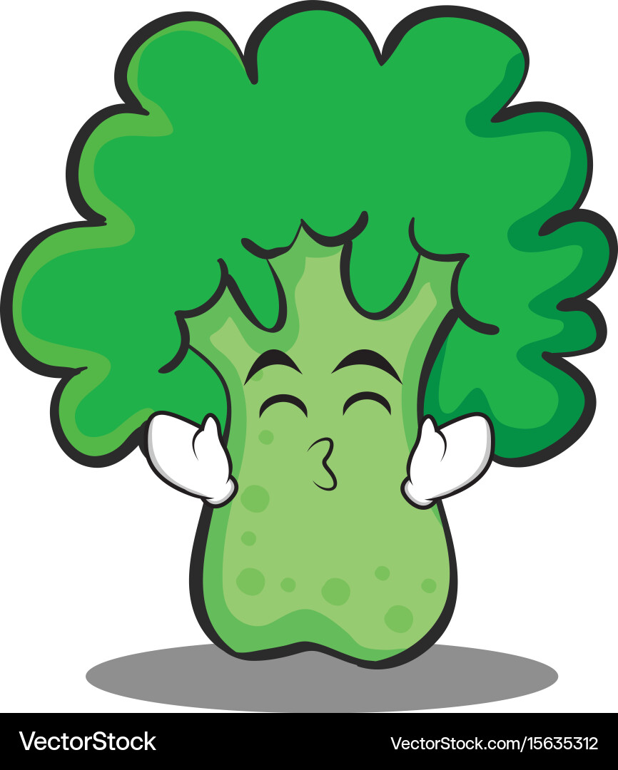 Smiling Broccoli Character Vector Image