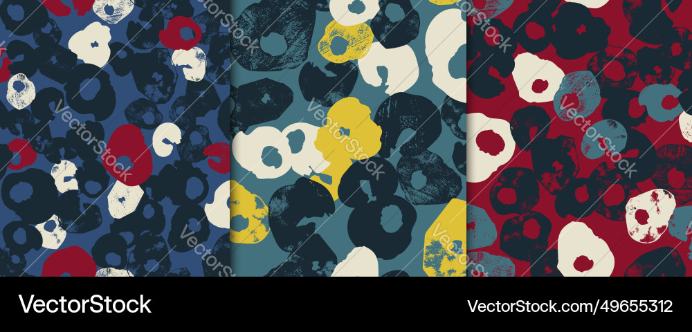 Stylish set with seamless patterns abstract Vector Image
