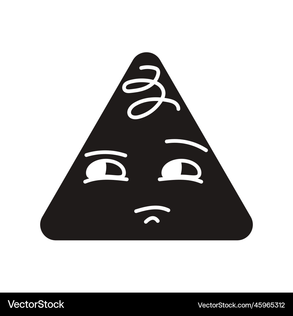 Suspicious blue triangular character color line Vector Image